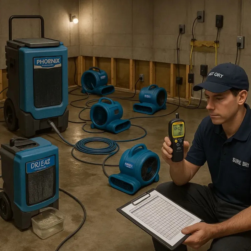 Structural Drying and Dehumidification process in Medina County, TX
